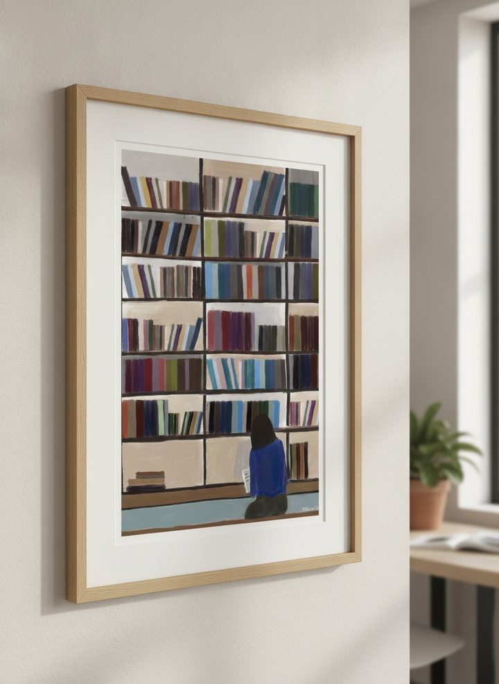 Contemporary wall art featured in a bright modern office workspace