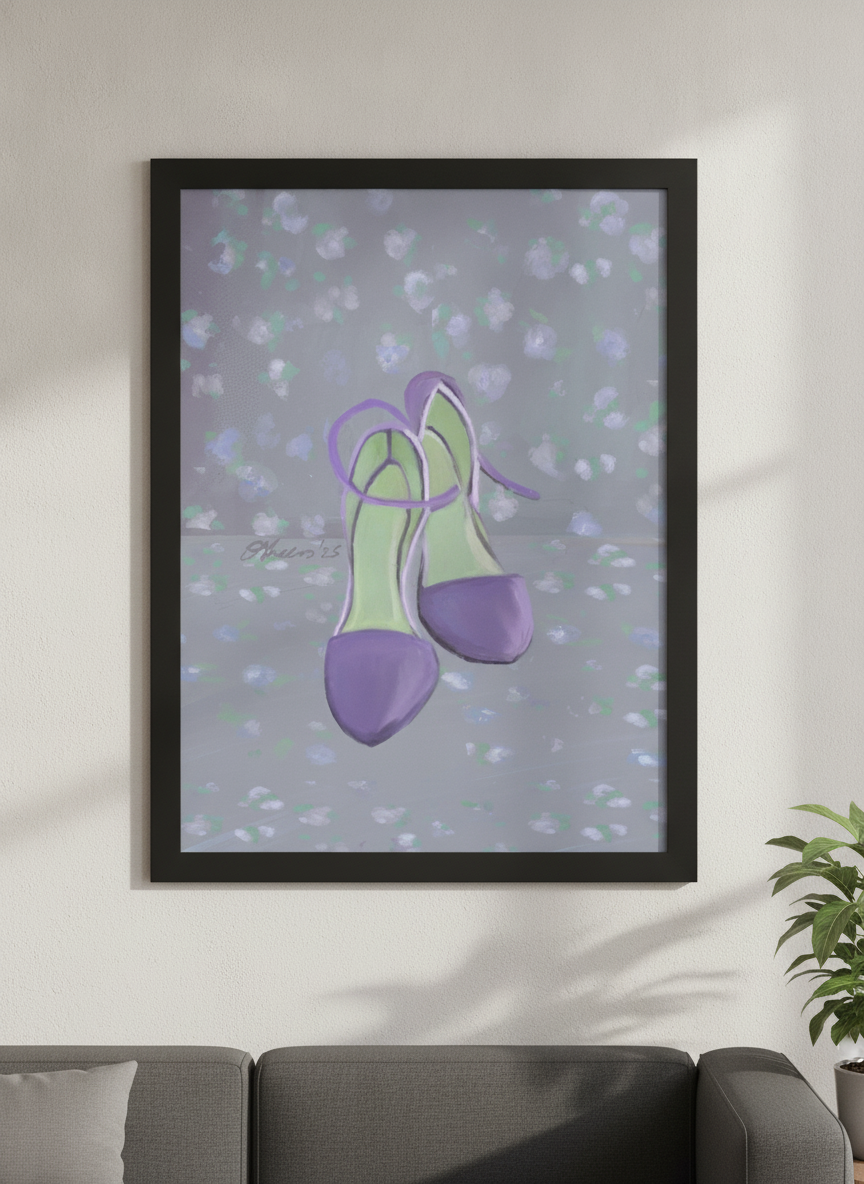 Modern wall art styled above a sofa in a neutral living room