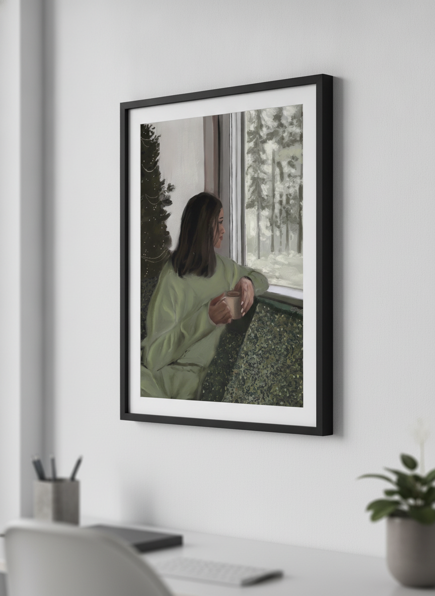Contemporary wall art featured in a bright modern office workspace