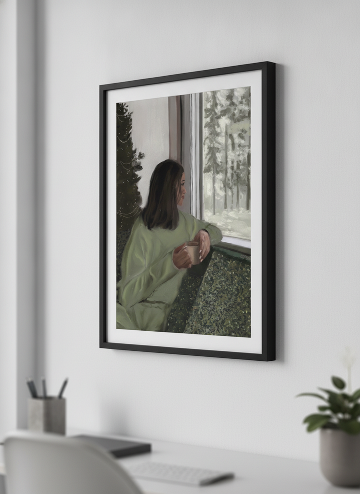 Contemporary wall art featured in a bright modern office workspace