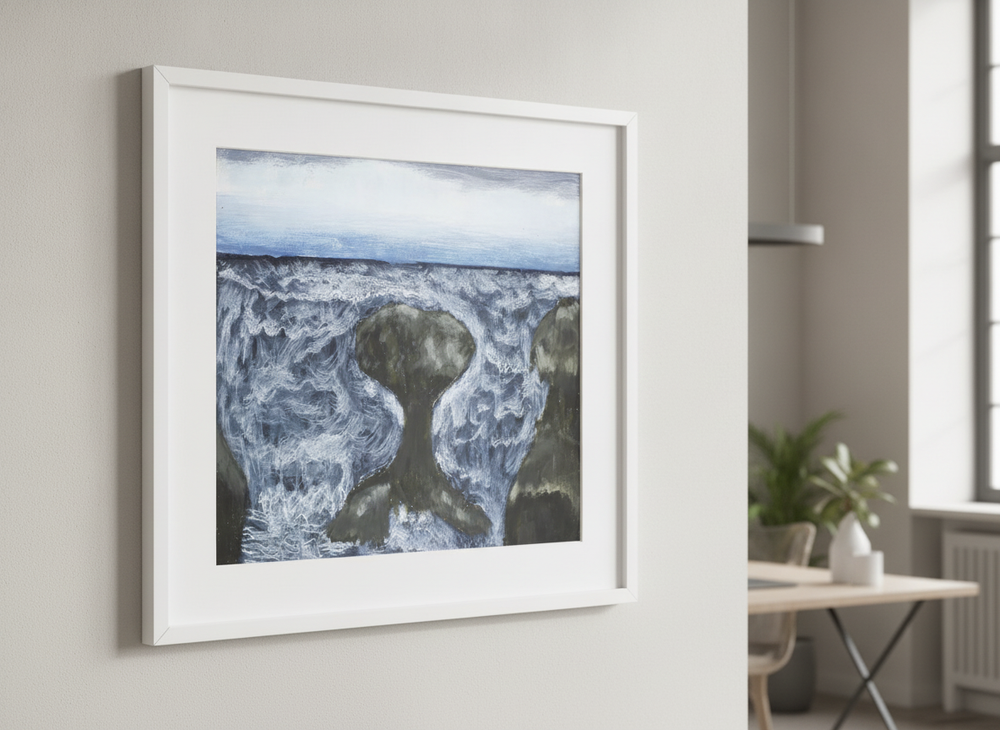 Contemporary wall art featured in a bright modern office workspace