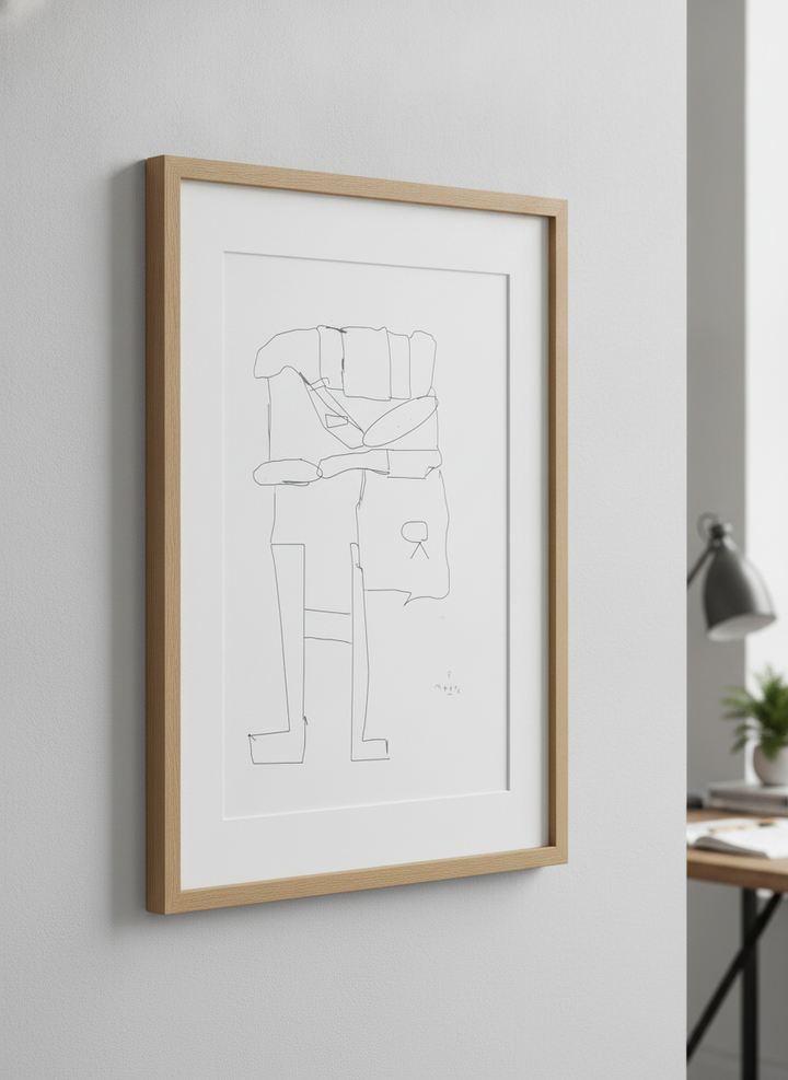 Contemporary wall art featured in a bright modern office workspace