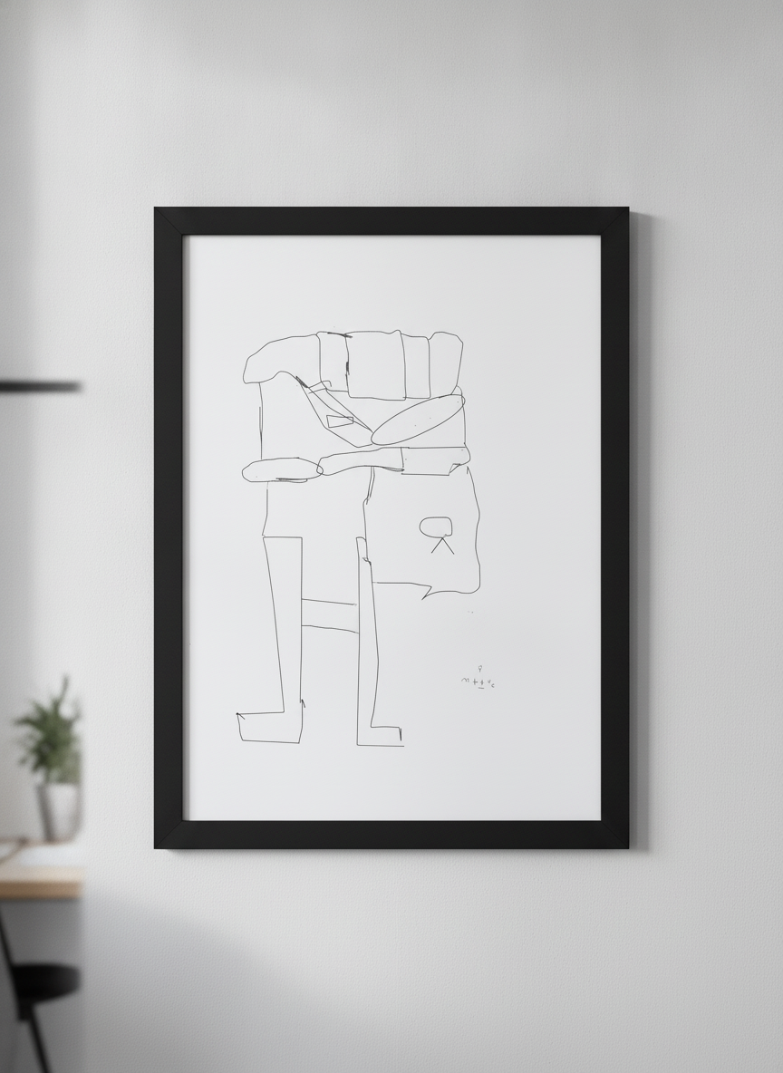 Contemporary wall art featured in a bright modern office workspace