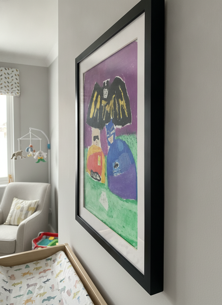 Soft neutral wall art styled in a serene nursery with pastel tones