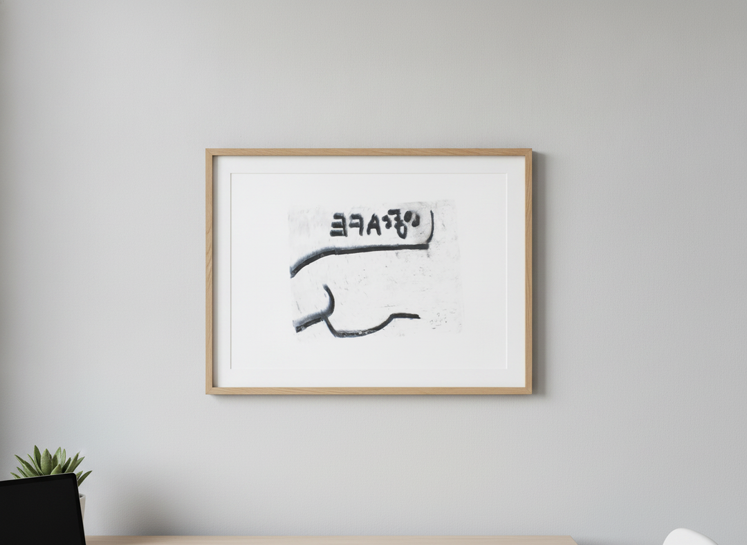 Contemporary wall art featured in a bright modern office workspace