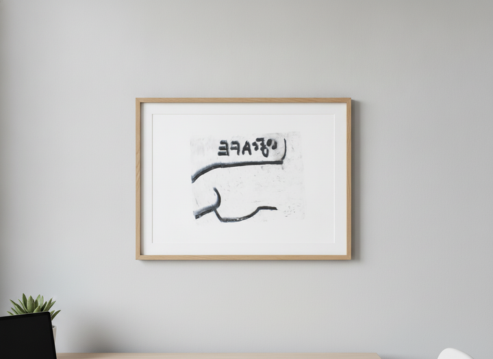 Contemporary wall art featured in a bright modern office workspace