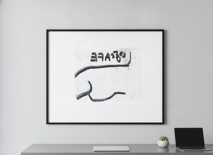 Contemporary wall art featured in a bright modern office workspace