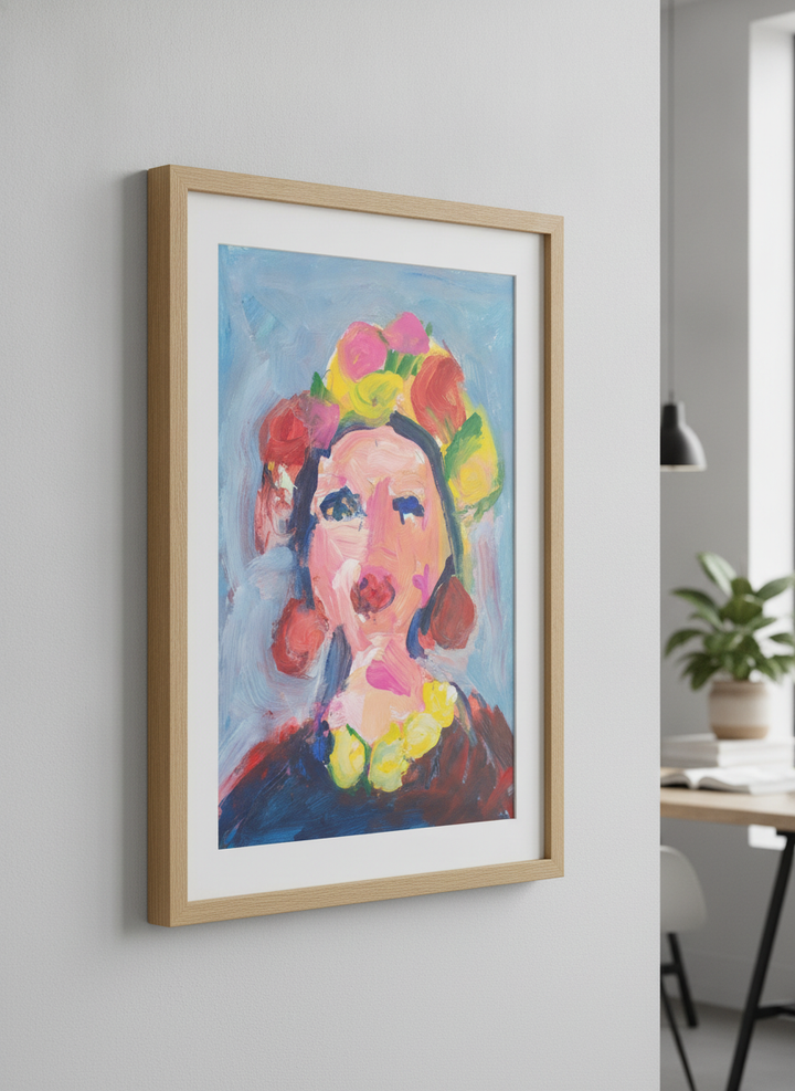 Contemporary wall art featured in a bright modern office workspace