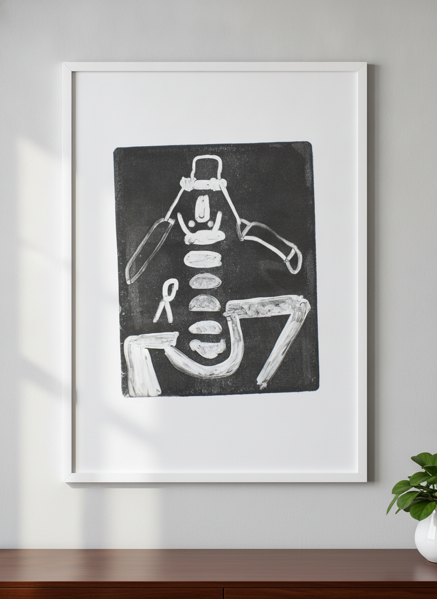 Contemporary wall art featured in a bright modern office workspace