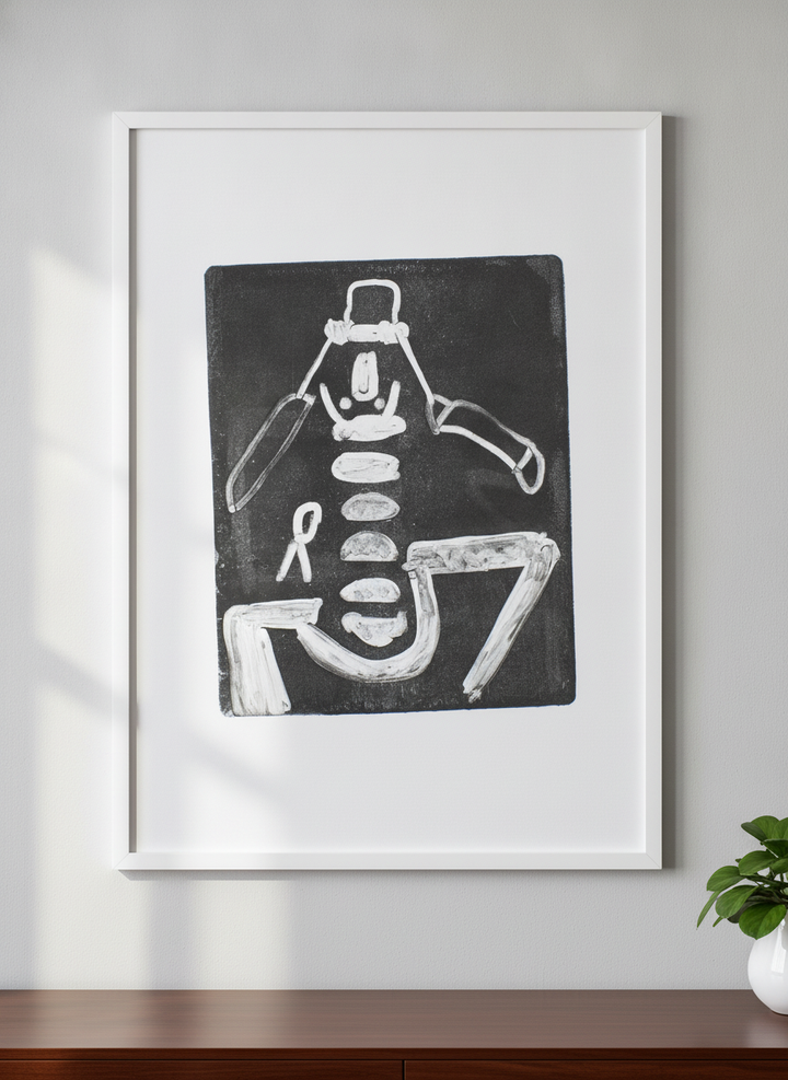 Contemporary wall art featured in a bright modern office workspace