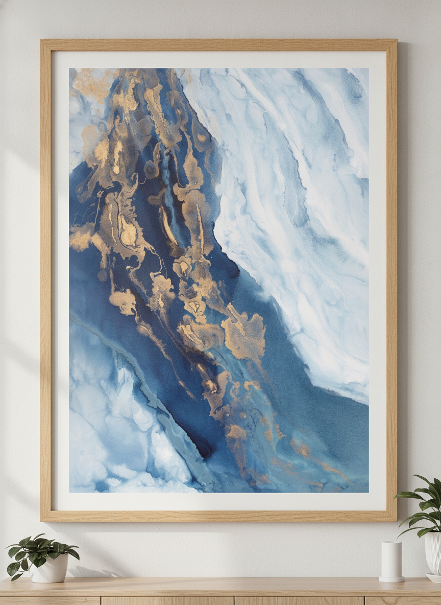 Contemporary wall art featured in a bright modern office workspace