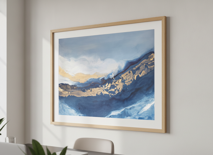 Contemporary wall art featured in a bright modern office workspace