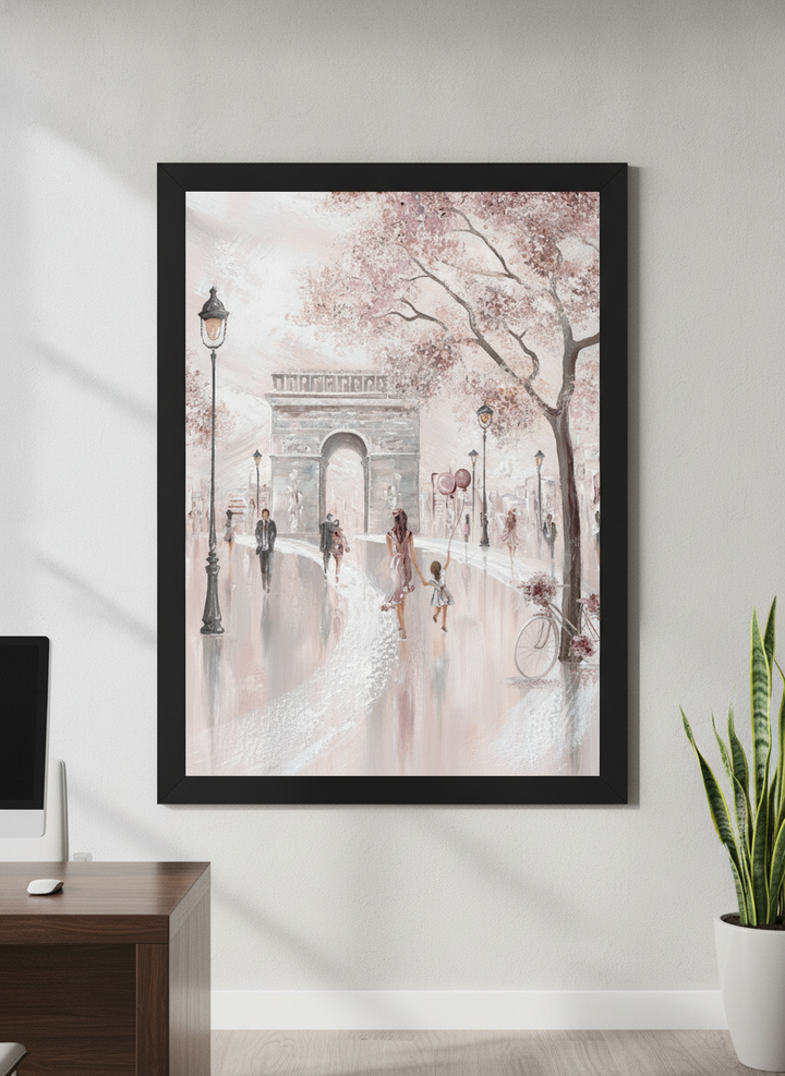 Contemporary wall art featured in a bright modern office workspace