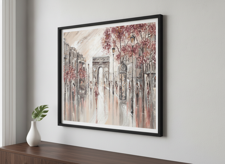 Contemporary wall art featured in a bright modern office workspace