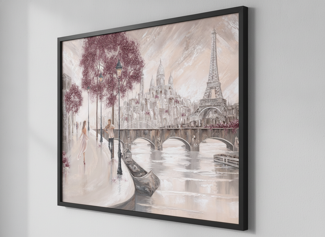 Contemporary wall art featured in a bright modern office workspace