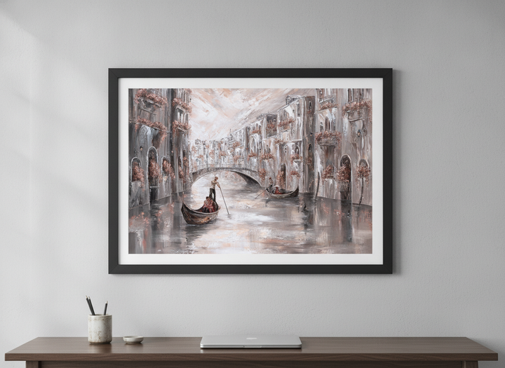 Contemporary wall art featured in a bright modern office workspace