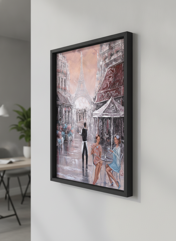 Contemporary wall art featured in a bright modern office workspace