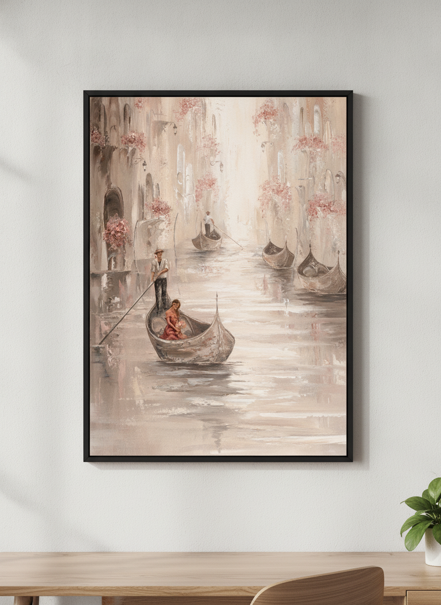 Contemporary wall art featured in a bright modern office workspace