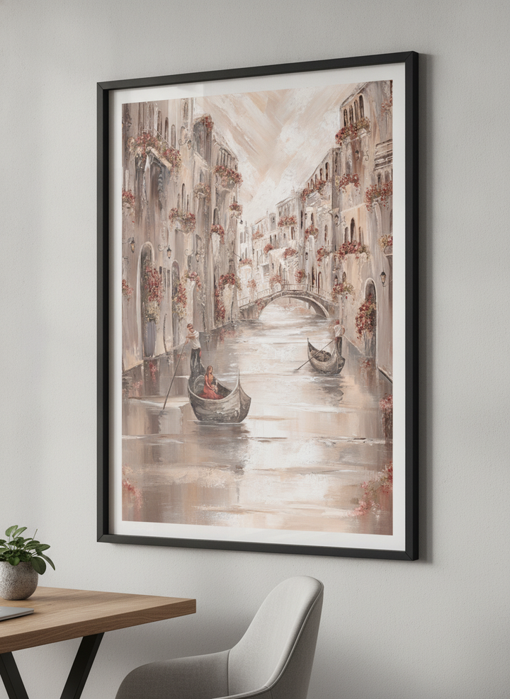 Contemporary wall art featured in a bright modern office workspace