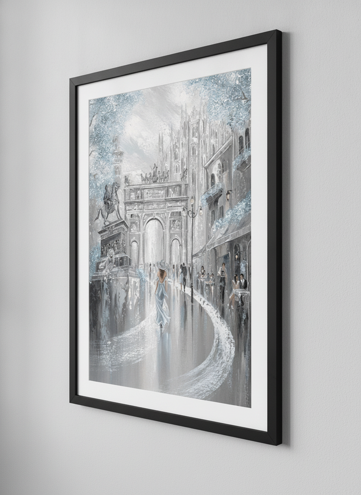 Contemporary wall art featured in a bright modern office workspace