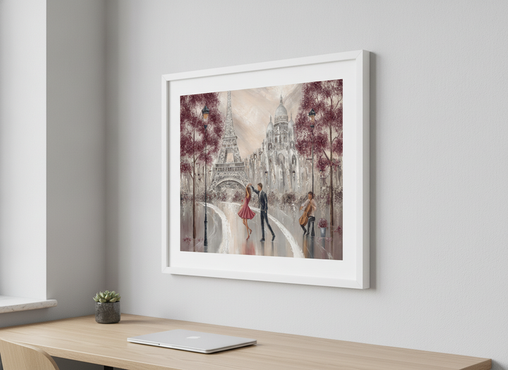 Contemporary wall art featured in a bright modern office workspace