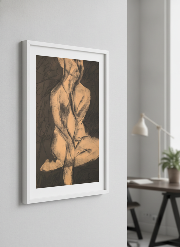 Contemporary wall art featured in a bright modern office workspace