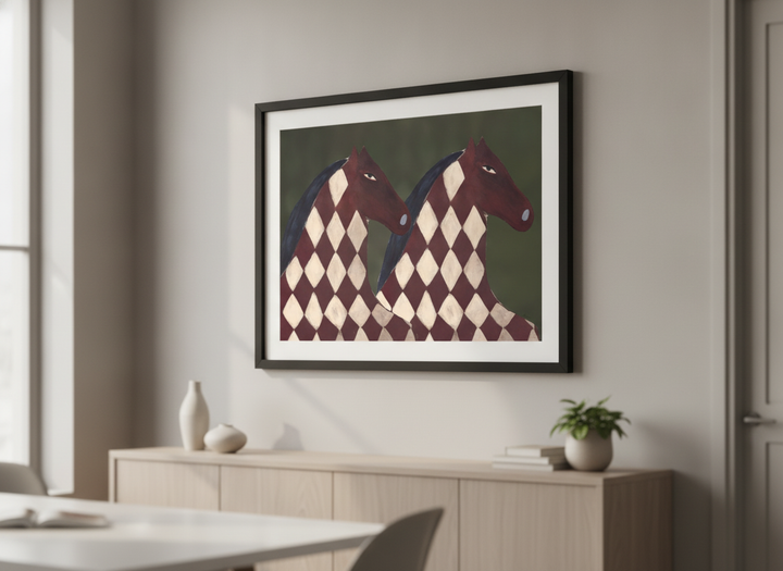 Contemporary wall art featured in a bright modern office workspace