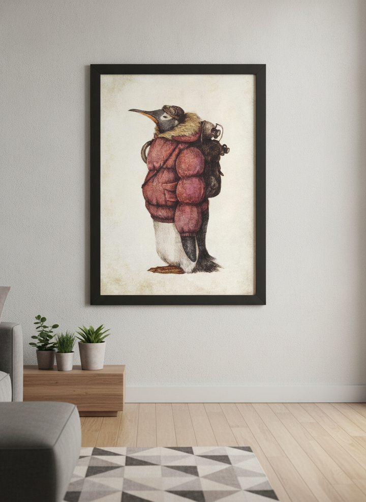 Modern wall art styled above a sofa in a neutral living room