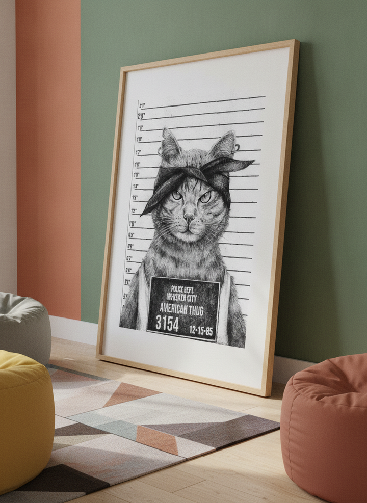 Bold wall art styled in a colourful, eclectic modern home