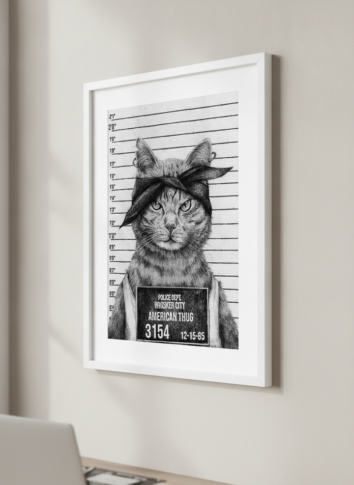 Contemporary wall art featured in a bright modern office workspace