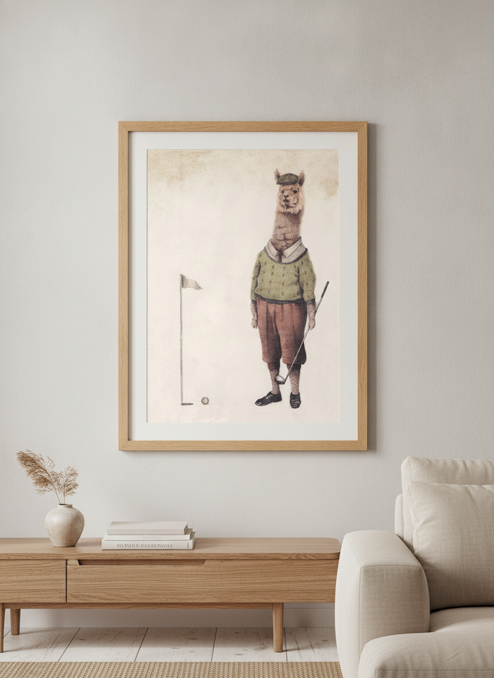Modern wall art styled above a sofa in a neutral living room