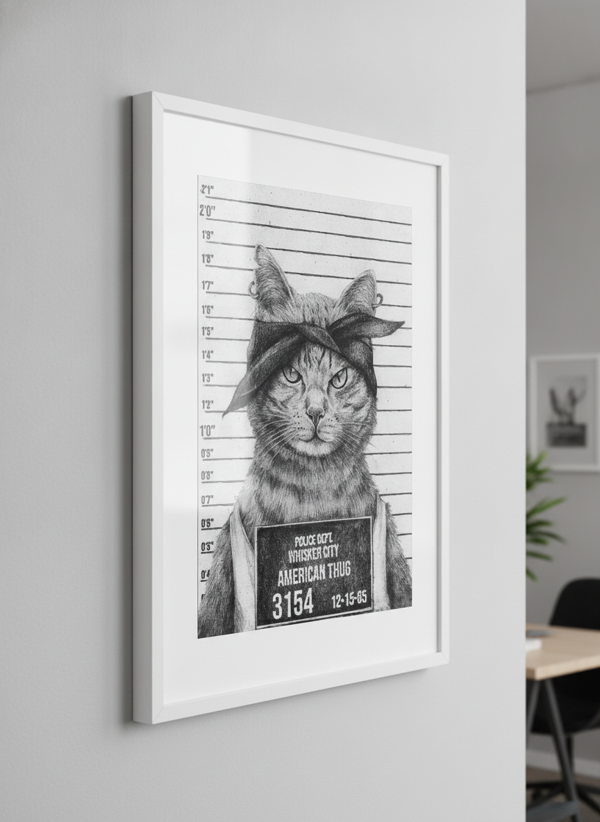 Contemporary wall art featured in a bright modern office workspace