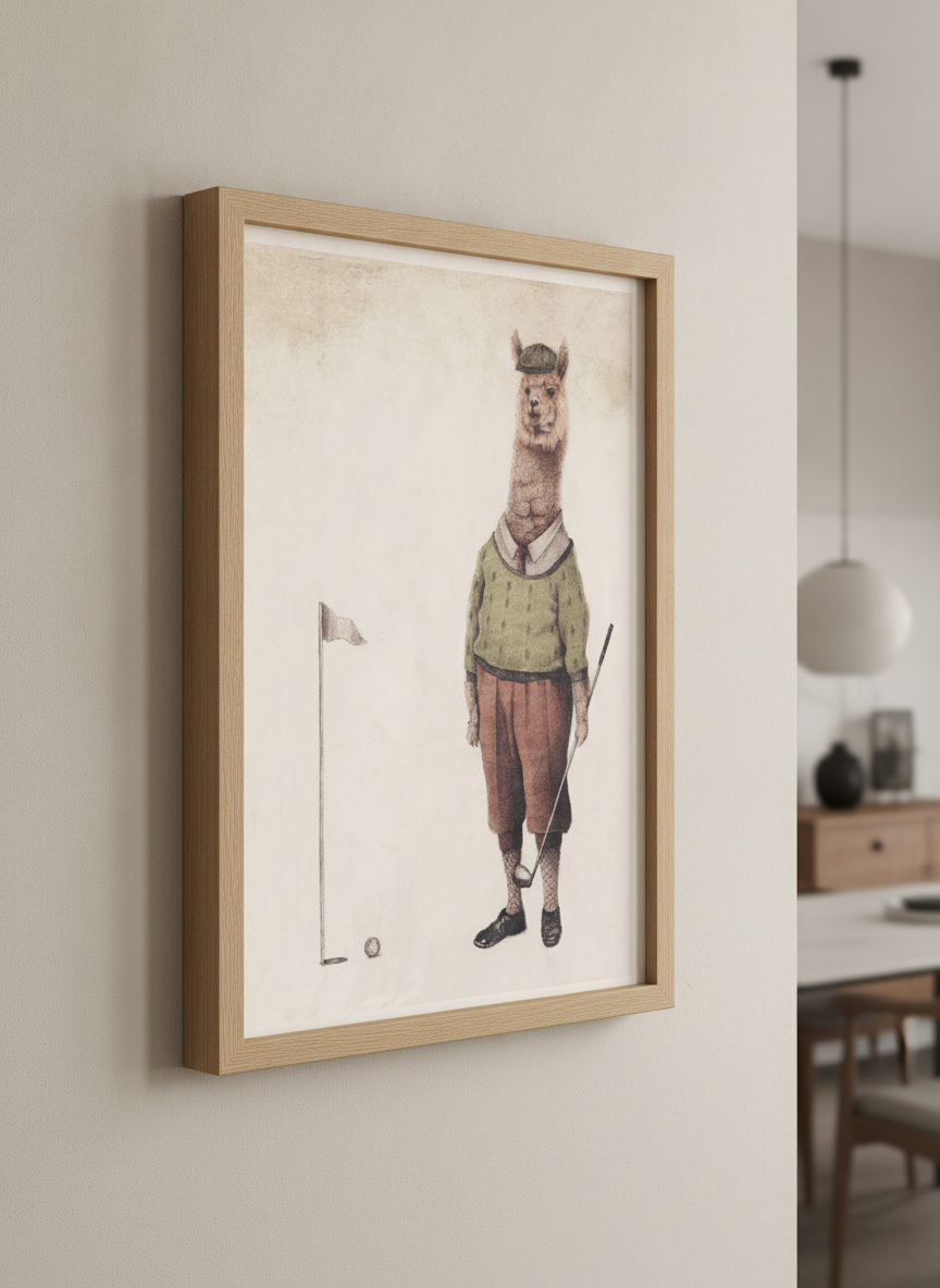 Wall art styled above a dining table in a contemporary home