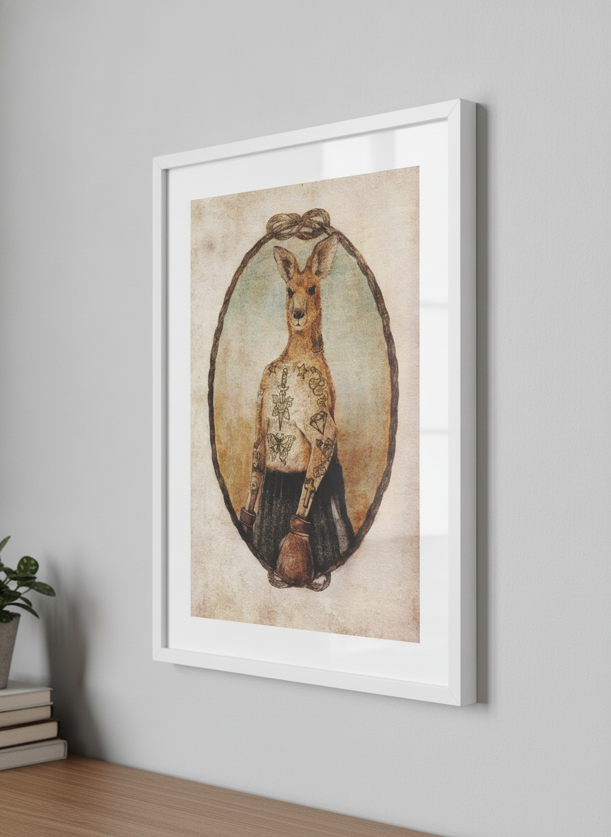 Contemporary wall art featured in a bright modern office workspace