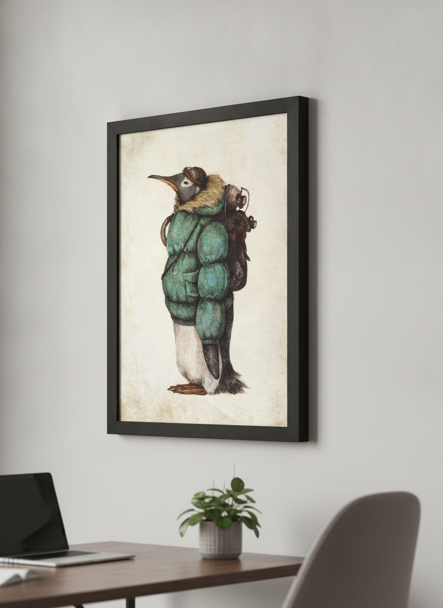Contemporary wall art featured in a bright modern office workspace