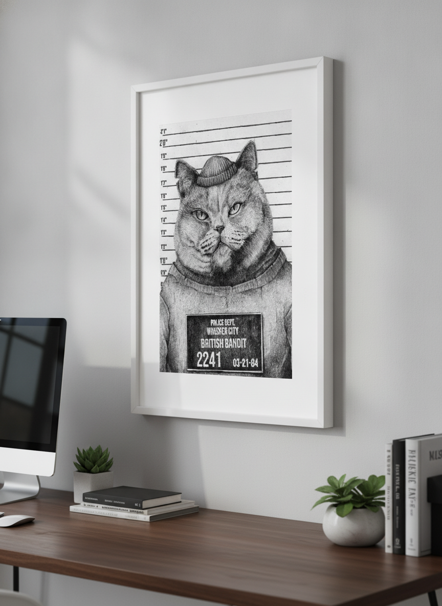 Contemporary wall art featured in a bright modern office workspace