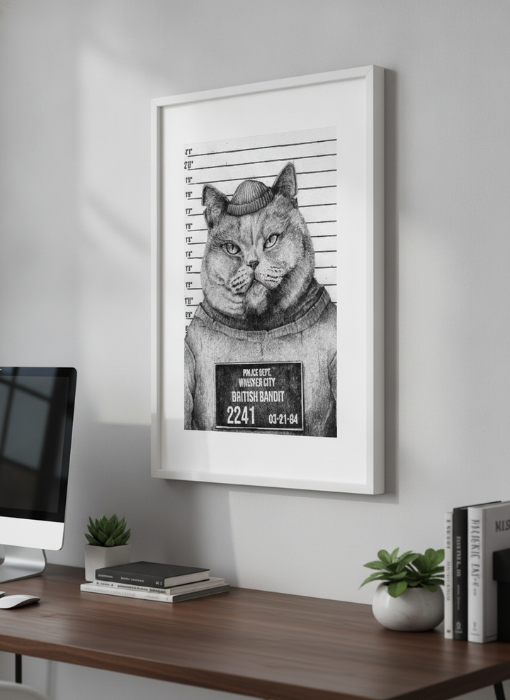 Contemporary wall art featured in a bright modern office workspace