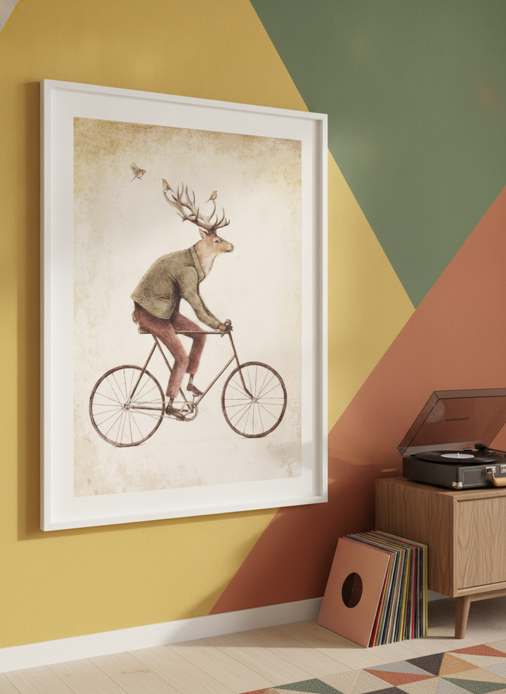 Bold wall art styled in a colourful, eclectic modern home