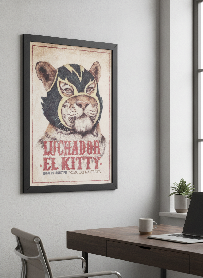 Contemporary wall art featured in a bright modern office workspace