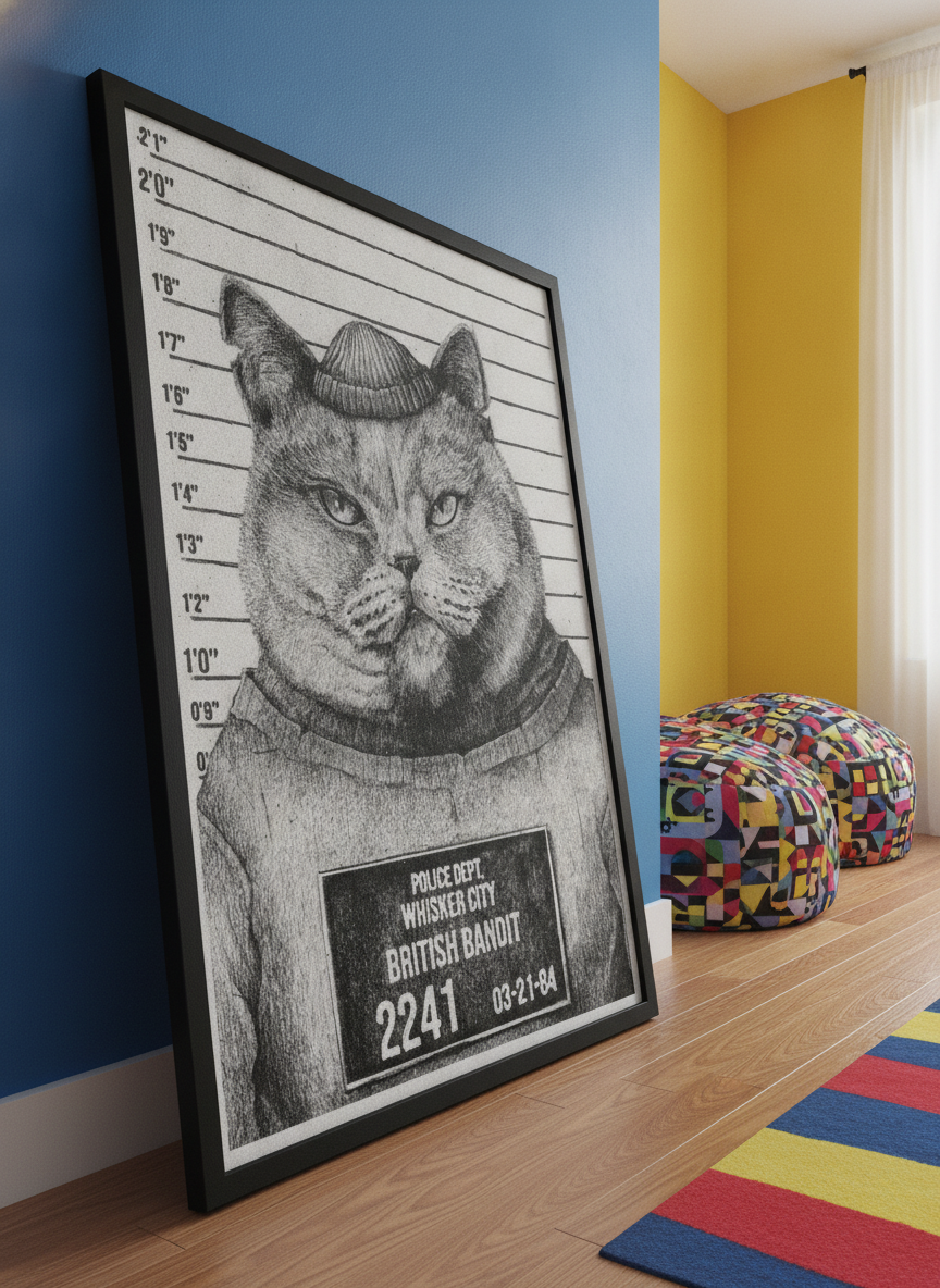 Bold wall art styled in a colourful, eclectic modern home