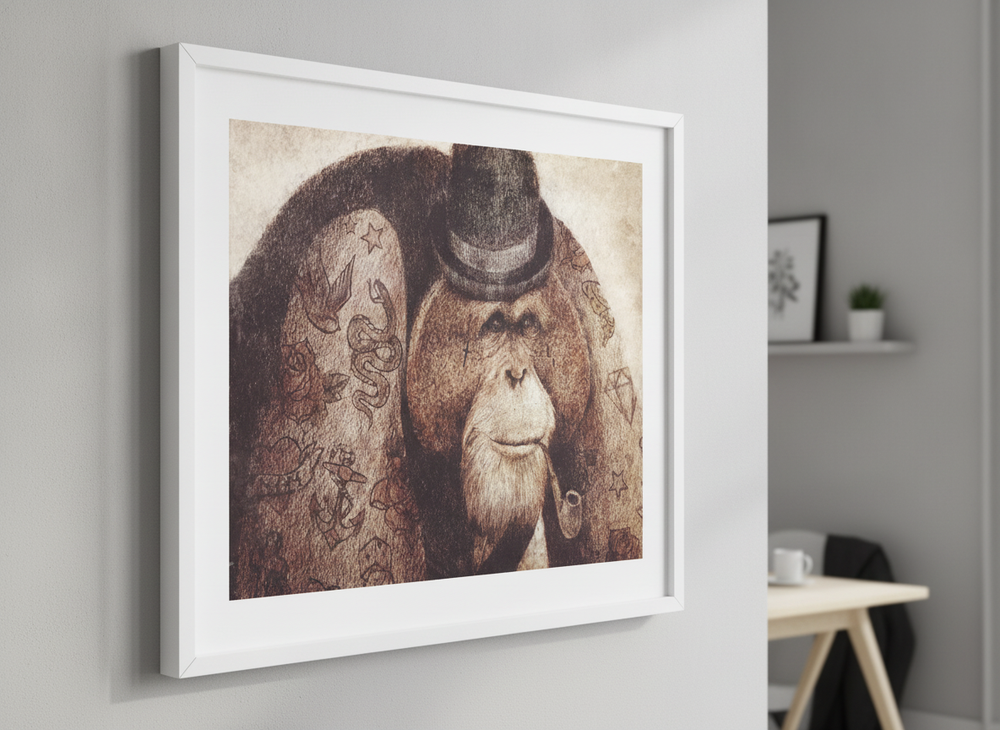 Contemporary wall art featured in a bright modern office workspace