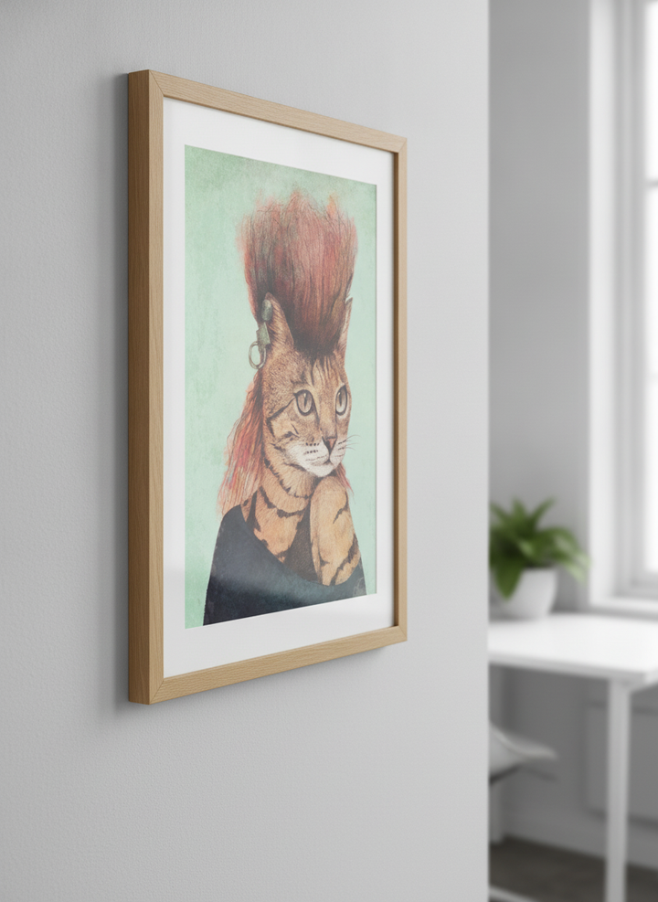 Contemporary wall art featured in a bright modern office workspace