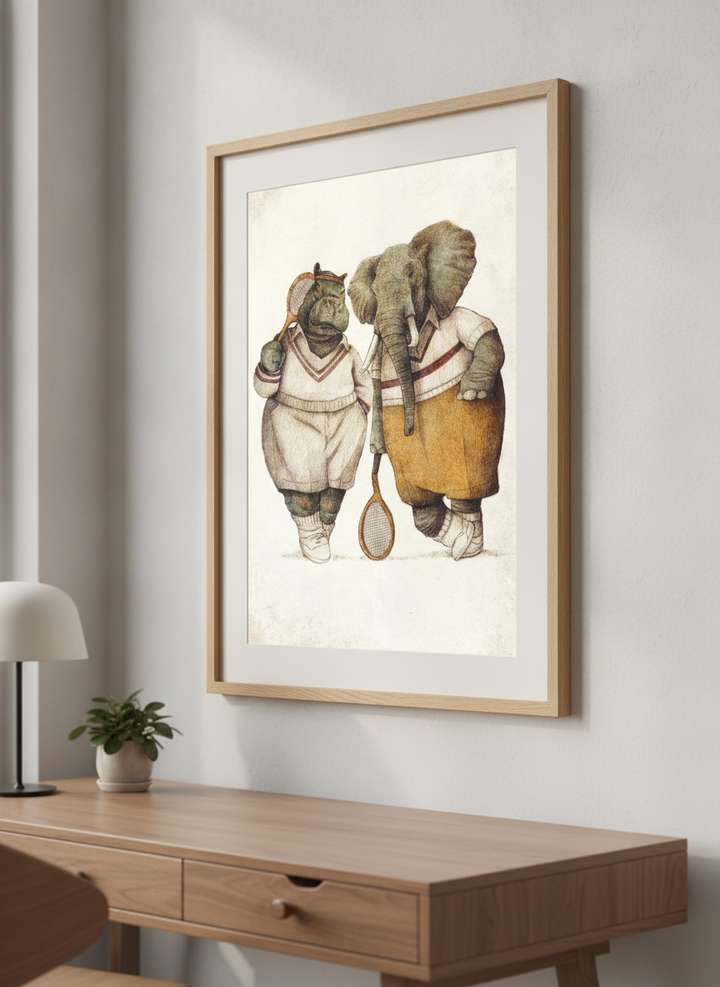 Contemporary wall art featured in a bright modern office workspace