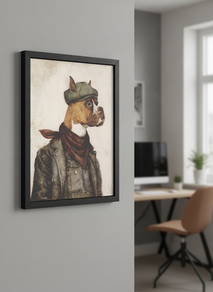 Contemporary wall art featured in a bright modern office workspace
