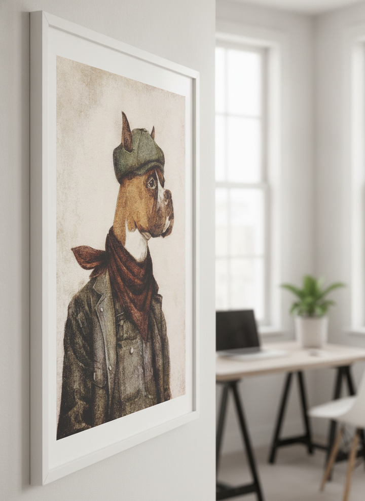 Contemporary wall art featured in a bright modern office workspace