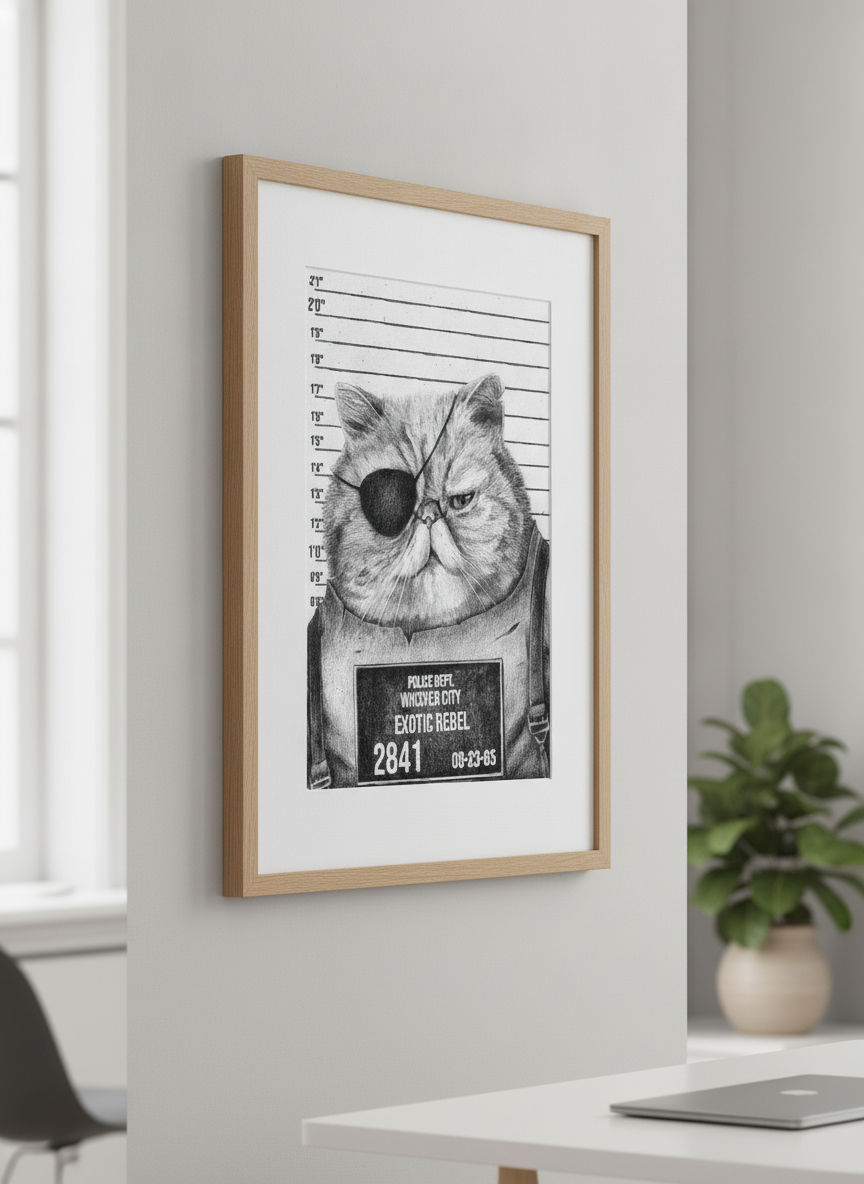 Contemporary wall art featured in a bright modern office workspace