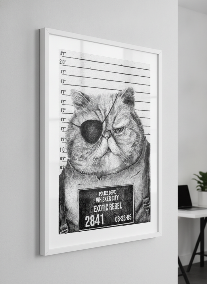 Contemporary wall art featured in a bright modern office workspace