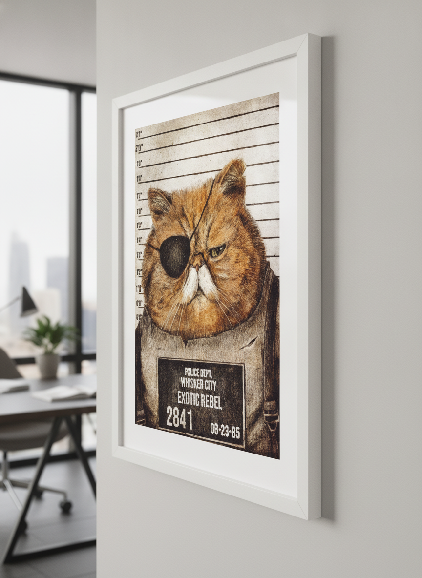 Contemporary wall art featured in a bright modern office workspace