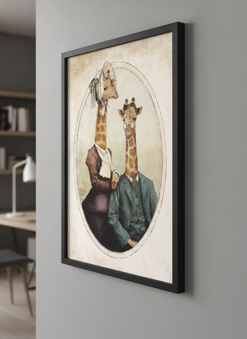 Contemporary wall art featured in a bright modern office workspace