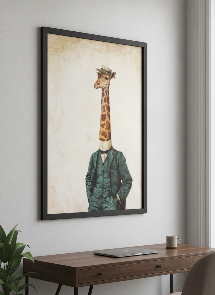 Contemporary wall art featured in a bright modern office workspace